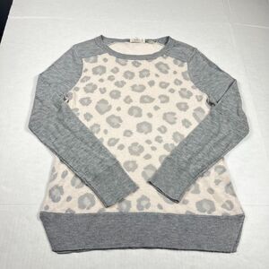 Rebecca Taylor Wool Blend Sweater Leopard Print Lightweight Preppy Cozy Knit M